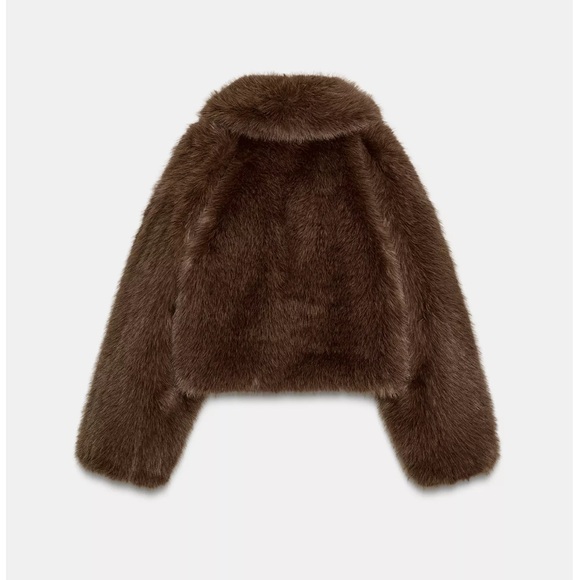 Zara FAUX FUR SHORT COAT - Picture 4 of 16